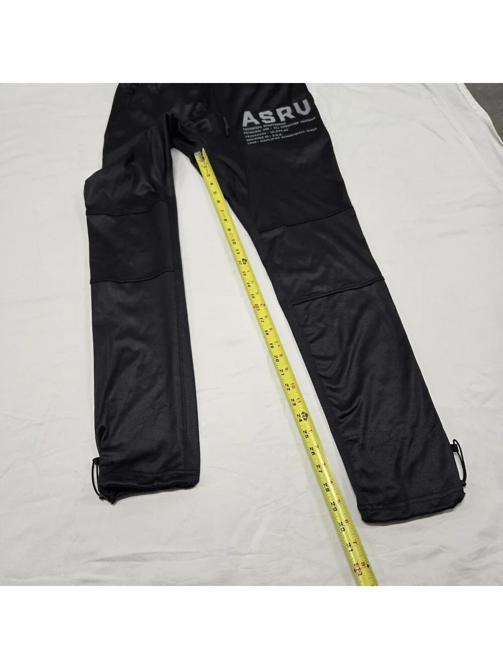 EUC Size M Men's ASVR Cinch Reflective Logo Jogger Pants Black Pockets DSG-0193